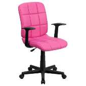 Mid Back Hot Pink Office Chair With Arms
