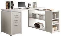 Monarch Specialties White L Shaped Desk