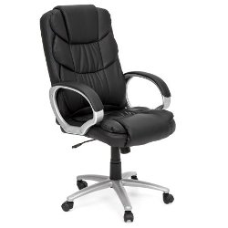 BestOffice Ergonomic Black Leather Chair