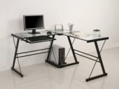 WE Furniture Glass and Metal Desk